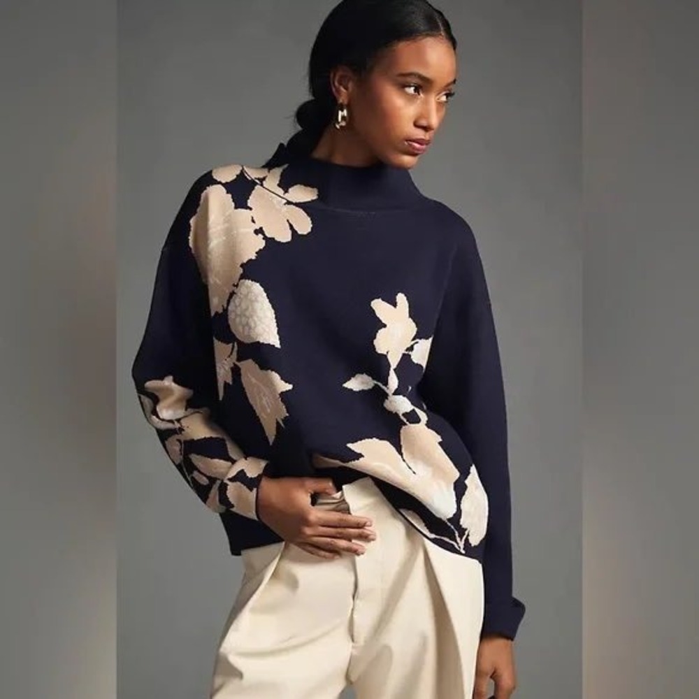 Anthropologie Maeve Carys Jo Faulkner Mock Neck Sweater Medium